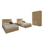 Image of a double bed bedroom, featuring coordinated furniture and a cozy, stylish atmosphere