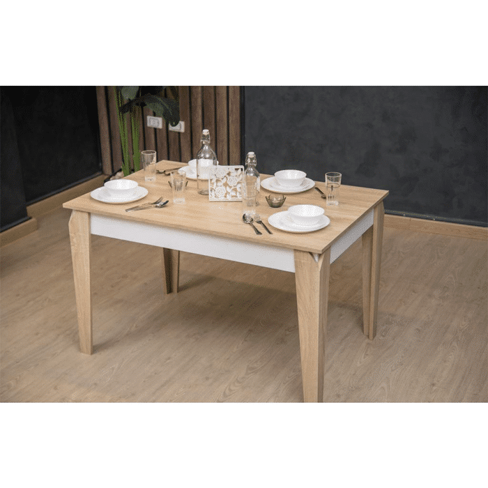 طاولة طعام-76x120x80سم-بيج-أبيض-fu-11