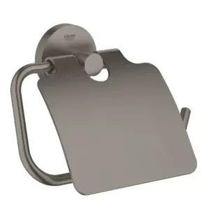 Grohe Essentials Toilet Paper Holder With Cover Black Matt ,40367AL1