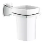 Grohe Grandera Holder With Ceramic Tumbler Chrome ,40626000