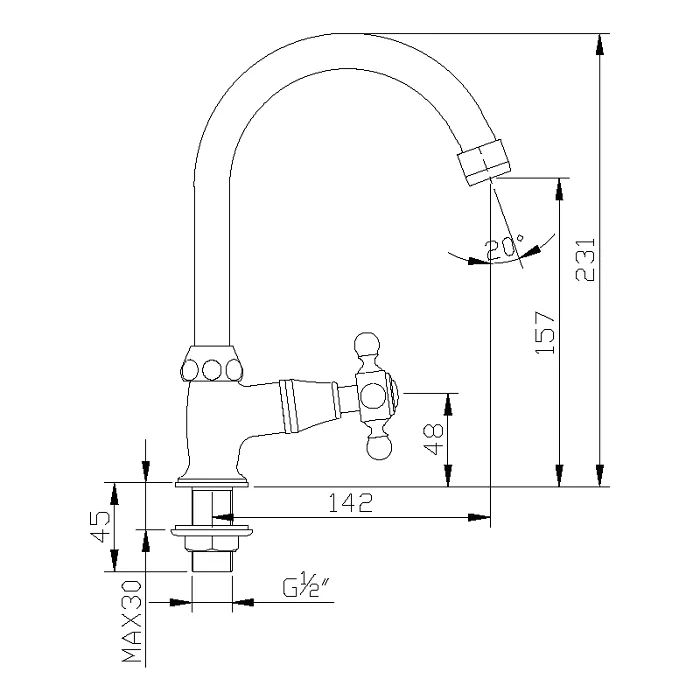 Mesta Lab Tap With Compression Valve ,SD3120-1-CP,,,