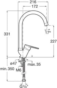 Roca Glera Kitchen Mixer A5A814DC00 1