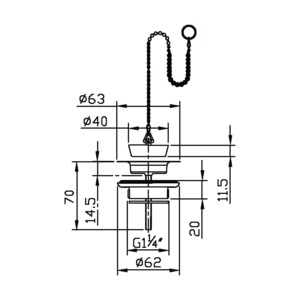 Sarrdesign Basin Drain With Plug SD3256 CP