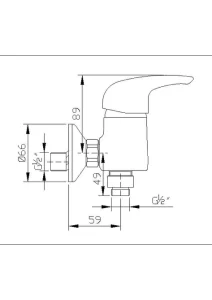 Sarrdesign Kura Wall mount Shower Mixer SD1013 CP