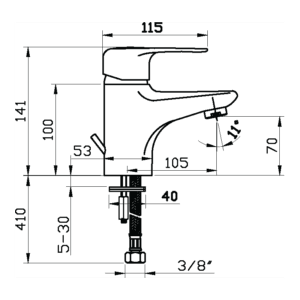 Sarrdesign Loire Basin Mixer With Pop Up Waste SD1020 D CP 1