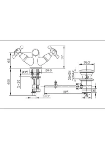 Sarrdesign Mesta Basin Mixer with Ceramic Disk ,SD2035-2D-CP