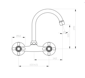Sarrdesign Mesta Kitchen Mixer With Spout SD2039 1 CP