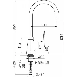 Sarrdesign Segura Kitchen Mixer Black SD1035 BC