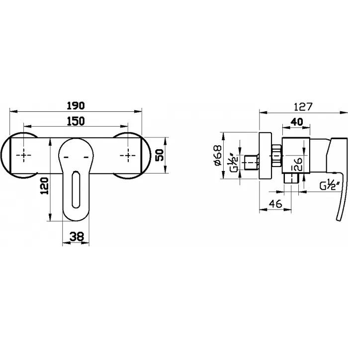 Sarrdesign Kolyma Single Lever Shower Mixer ,SD1063-CP,