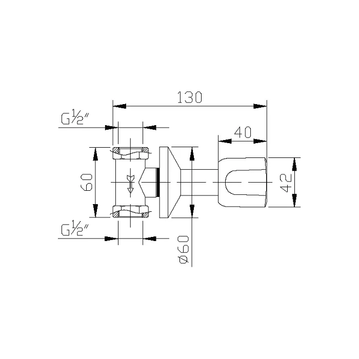 Sarrdesign Rewa Stop Valve ½ Inch ,SD3112-1-CP,