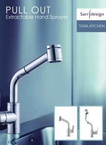 Sarrdesign Tara Kitchen Mixer With Extractable 2 Functions Hand SD1057 CP