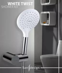 Sarrdesign White Twist Shower Kit 3 Functions SD3250 CWP 1