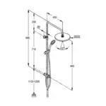 Kludi Rak Dual Shower System 96cm with 3S hand shower Chrome ,RAK48040