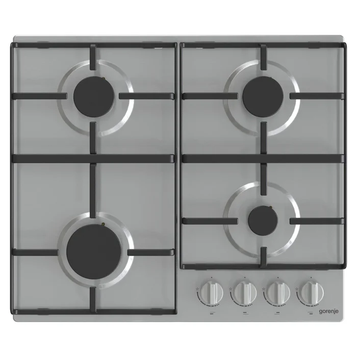 Gorenje Built In Gas Hob 60 cm 4 Burners Enamel Iron Stainless, G640EX
