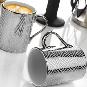 Kütahya Forest Porcelain Mugs Set of 2 Platinum