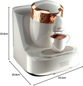 Okka Automatic Turkish Coffee Machine White Copper, OK001