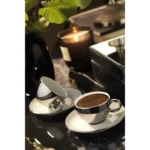 Kütahya Porcelain Zeugma 4-Piece Platinum Coffee Cup Set