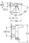 Grohe Plus Single-Lever Bath Mixer,33553003,