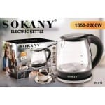 Sokany Glass Water Kettle 1850W 1 Liter, SK613