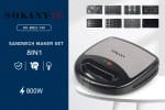 Sokany Sandwich Maker 800Watt 8 in 1 Black and Silver, SK140