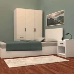 Kids Bedroom 3 pieces White ,Prw06