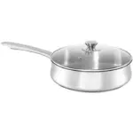 Zahran Stainless Steel Classic Saute Pan With Glass Lid ,22cm ,330031222