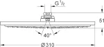 GROHE Rainshower Cosmopolitan 310 Head Shower 1 Spray ,27477000