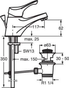Ideal Standard Ceramix Basin Mixer Chrome A1247AA