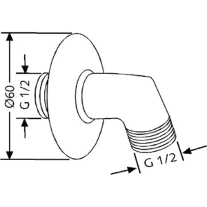 Kludi Rak Wall supply Gold ,RAK6054005-GD1