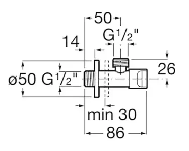 Roca Stop valve Chrome A525164500