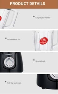 Sokany 2In1 Blender 1.6L 500W, SK-185