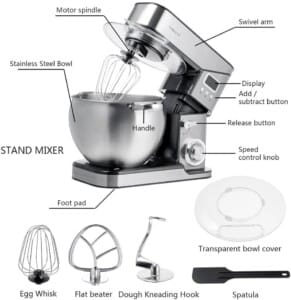 Sokany Digital 10L 2000W Dough Mixer Knead with Roller, SC-623E