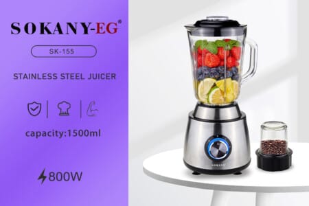 Sokany Multi Function 2In1 Blender 800W, SK-155 