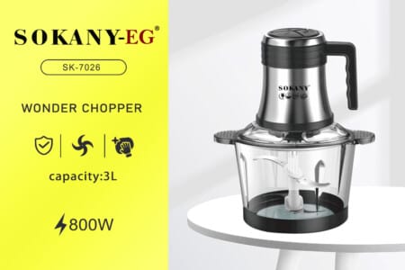 Sokany Wonder Multi Functional Food Chopper Black 3L, SK-7026