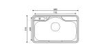 Asil Kitchen Sink With Drain 850x515mm ,AS111