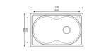 Asil Stainless Steel Kitchen Sink 73x46cm ,As188
