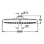 Grohe Tempesta 250 Head Shower 1 spray ,26662000