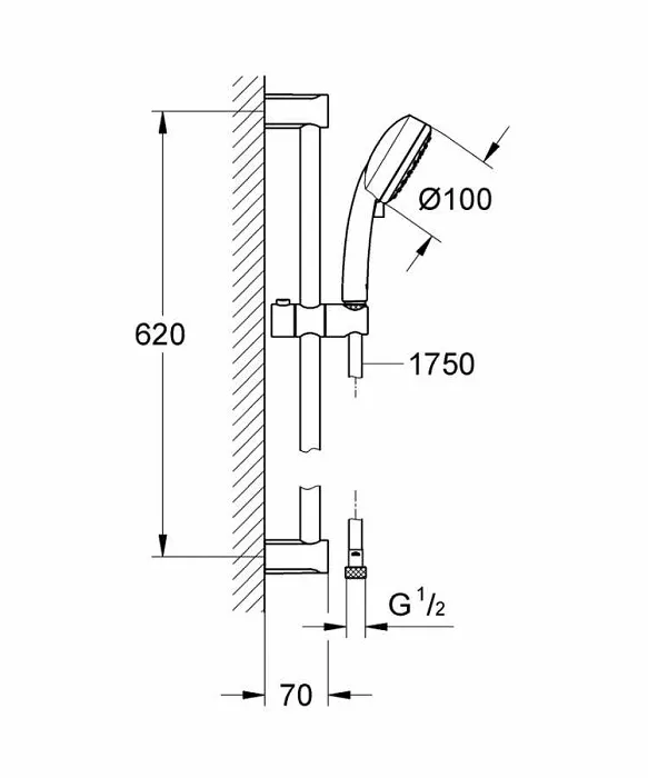 Grohe Tempesta100 Shower Rail Set 27578002 3