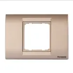 Panasonic 2M plate with mounting frame Champagne