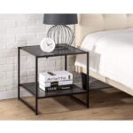 Black steel nightstand
