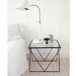 Black iron and glass side table
