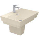 SANIPURE KEPLER WASHBASIN 70 CM WITH HALF-PEDESTAL PERGAMON