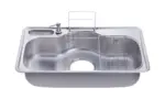 Hans Kitchen Sink With Wire Basket And Soap Dispenser 85 Cm ,DJIS850P