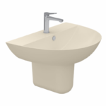SANIPURE TITAN WASHBASIN 70 CM WITH HALF-PEDESTAL , PERGAMON