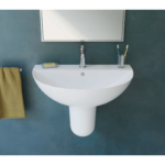 SANIPURE TITAN WASHBASIN 70 CM WITH HALF-PEDESTAL , WHITE