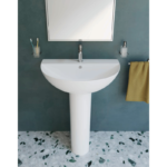 SANIPURE TITAN WASHBASIN 70 CM WITH PEDESTAL , WHITE