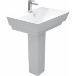 SANIPURE KEPLER WASHBASIN 70 CM WITH PEDESTAL, WHITE