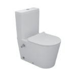 SANIPURE TITAN COMBINATION CLOSE-COUPLED TOILET, RIMLESS WASHDOWN MODEL WITH DOUCHE AND TANK , SEAT & COVER , WHITE