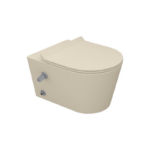 SANIPURE TITAN WALL-MOUNTED TOILET, RIMLESS WASHDOWN MODEL WITH DOUCHE AND NORMAL CLOSE SEAT & COVER