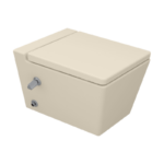 SANIPURE KEPLER WALL-MOUNTED TOILET, RIMLESS WASHDOWN MODEL WITH DOUCHE AND SOFT CLOSE SEAT & COVER